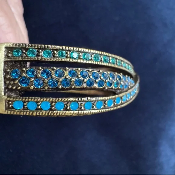 Heidi Daus Elegant Blue and Gold Women's Bracelet - Picture 2 of 5